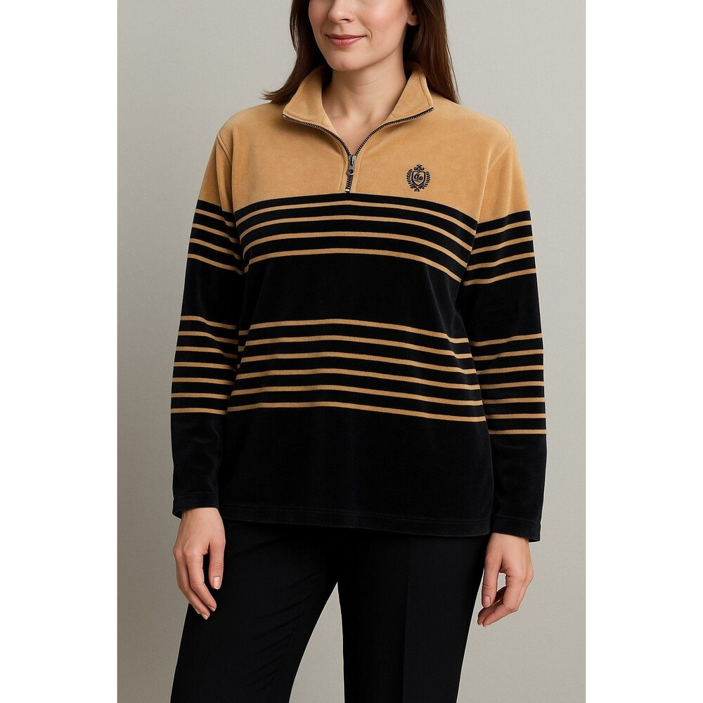 Vintage Y2K Liz Claiborne Liz & Co. Velour Half-Zip Pullover – Made in Korea XL